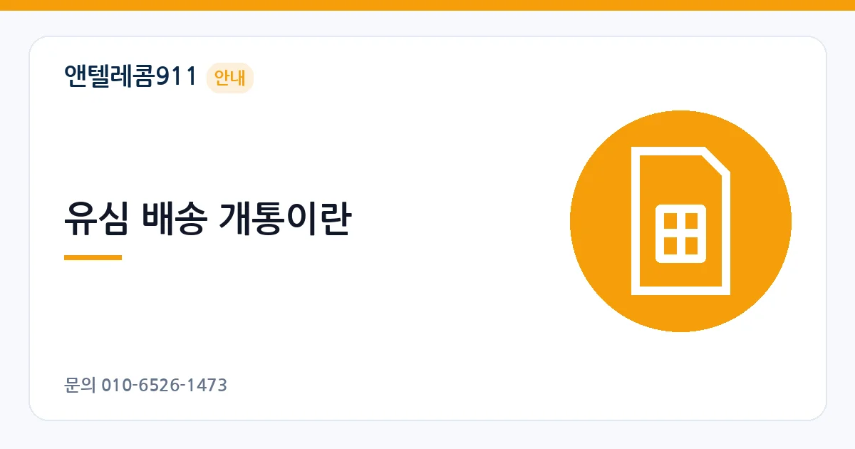 유심 배송 개통이란 – 유심 배송 개통 안내 이미지